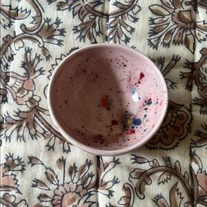 Artistic Pink Speckled Ceramic Bowl